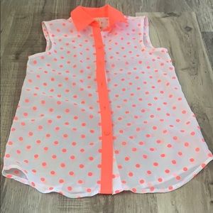 Girls pink and white top